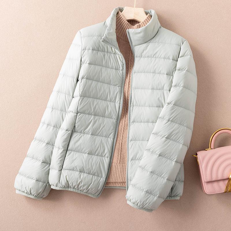 Light Down Jacket Women's New Autumn and Winter Down Duck Down Jacket Japanese and Korean Stand-up Collar Women's Down Jacket