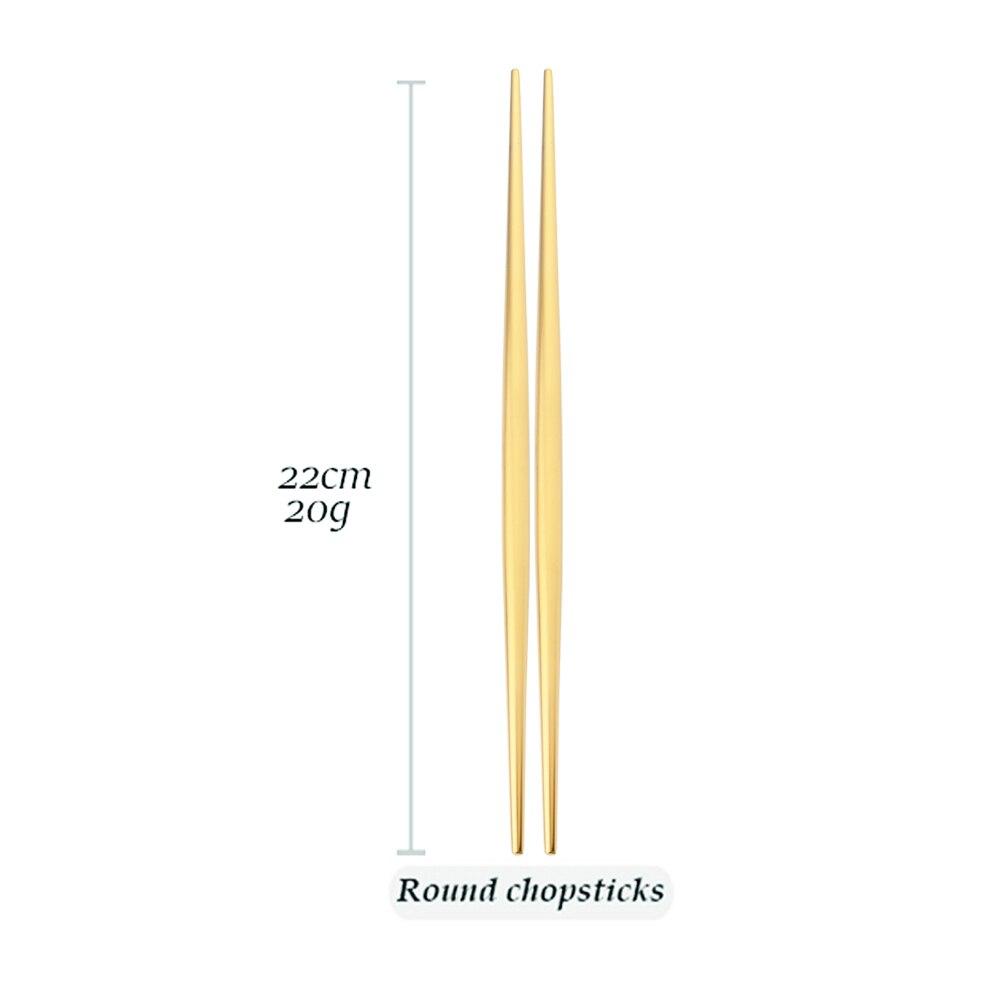 

Роскошный набор столовых приборов из нержавеющей стали 304, золото, столовое серебро, вилка, нож, ложки, палочки для еды, набор посуды Chopsticks золотой