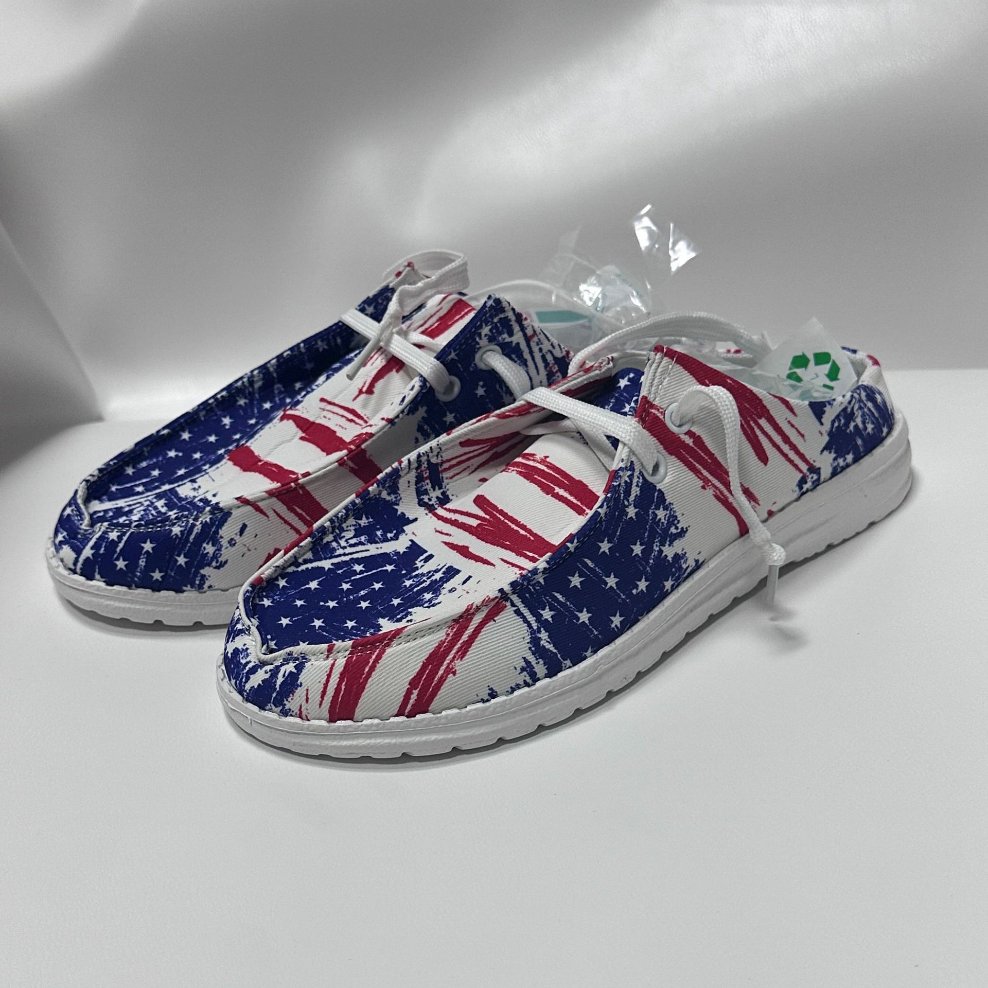 

Удобные и повседневные туфли-лодочки на плоской подошве, женские туфли большого размера Star Doudou, легкие туфли-одиночки с национальным флагом 43