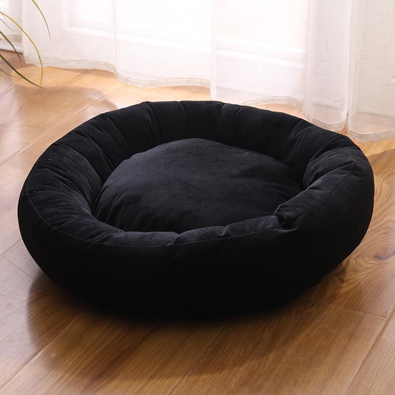 

1PC 40/50/60cm Round Pet Bed for Large Dog Bed Super Soft Cat Bed Dog House forMedium Dog House Winter Warm Sleeping cama perros 40X40X20cm чёрный