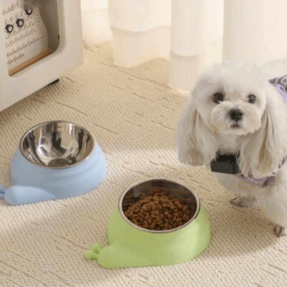 Stainless Steel Pet Cat Feeder Bowl Anti-spill Anti-leakage Cat Water Feeder Non-slip Snail Shap Food Storage Container Home