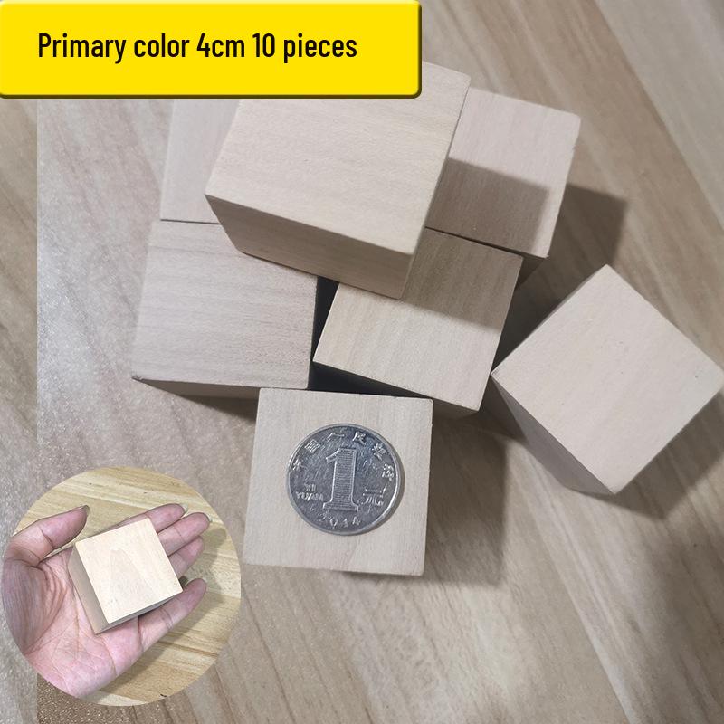 Original Colored Wooden Cube Building Blocks - Small Square Teaching Aid for Primary School