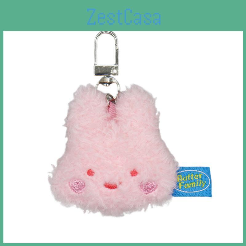 Adorable Miniature Plush Bunny Keychain Soft Strawberry Milk Butter Rabbit Toy