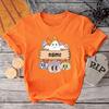Personalized Ghost Pumpkin Print Unisex Tshirt Halloween Short Sleeve Girls Tee Top Custom Name Halloween Holiday Clothes