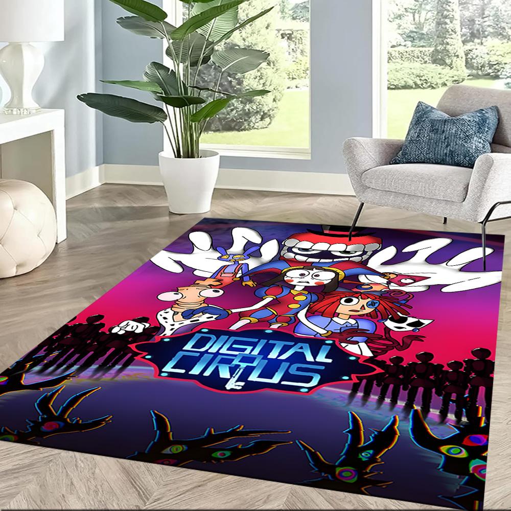 Digital Circus Area Rug Suitable For Game Room Balcony Playrooms Dining Room Antislip Carpet Office Home Decor Perfect Gift For Womenmen