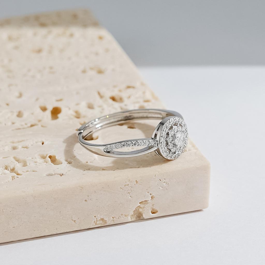 Luxury 925 Sterling Silver Classic Ring for Women Jewelry Simple Imitation Diamond Women's Ring Engagement Wedding Gift