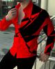 Camicie da Uomo alla Moda Camicie con Bottoni Casual Designer Stampate Manica Lunga Top da Uomo Collo a Revers Top da Uomo
