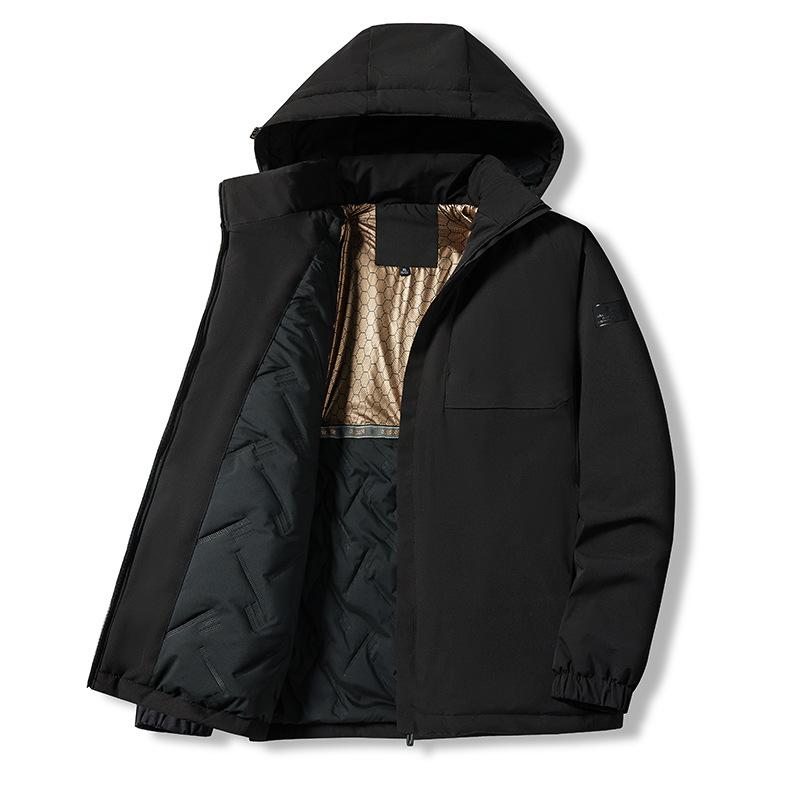 Down Cotton Clothes Men's Winter Thickened Warm Cotton-padded Clothes Loose Large Size Removable Hat Trendy Jacket