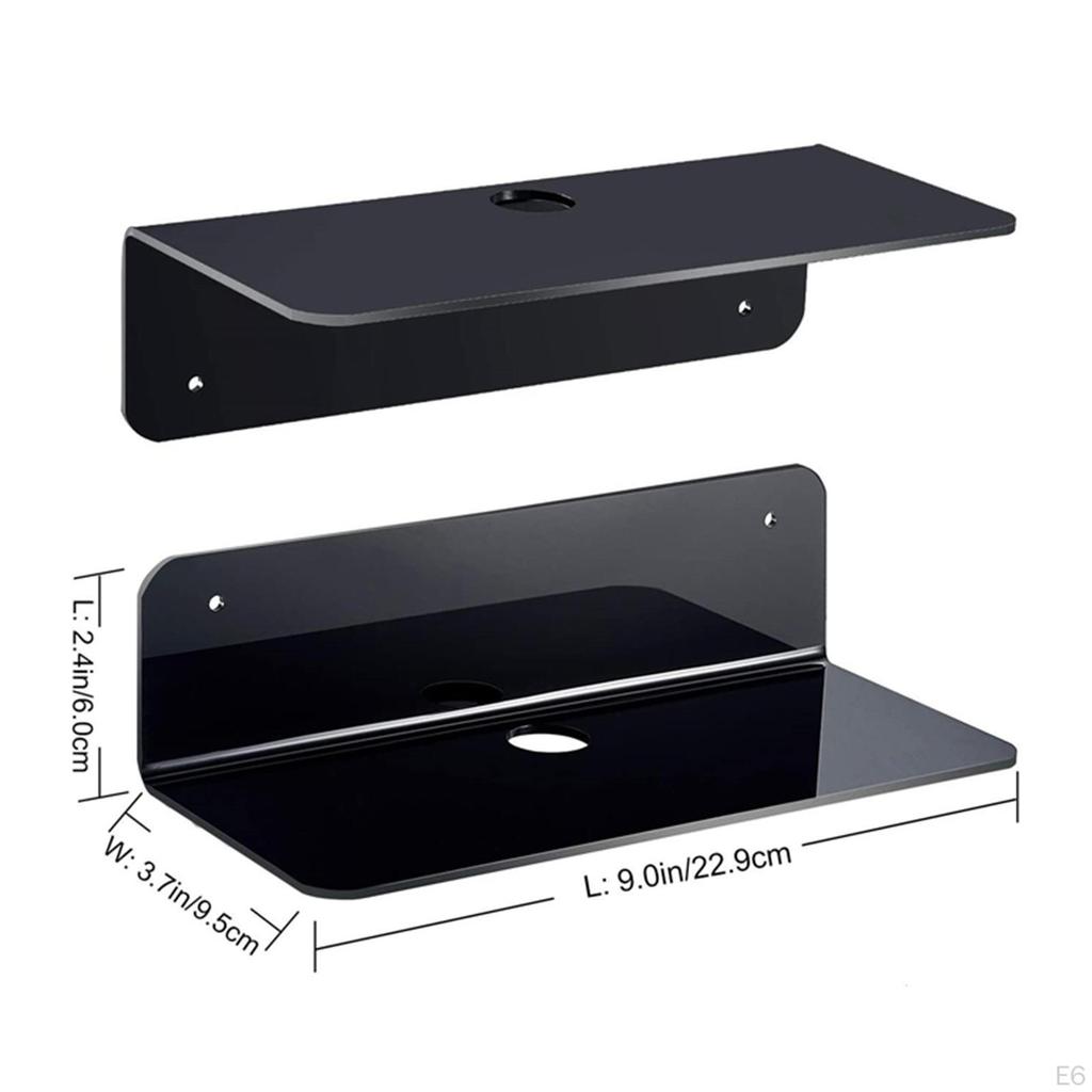 1 paar Wall Shelf Hanging Rack Multi-purpose Clear/Black