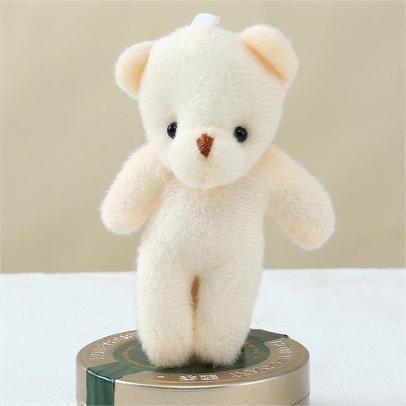 10/50pcs/lot 11CM Mini Multi- Teddy Stuffed Plush Toy Lovely White Bear Doll Toy Backpack Keychain Birthday Party Gifts