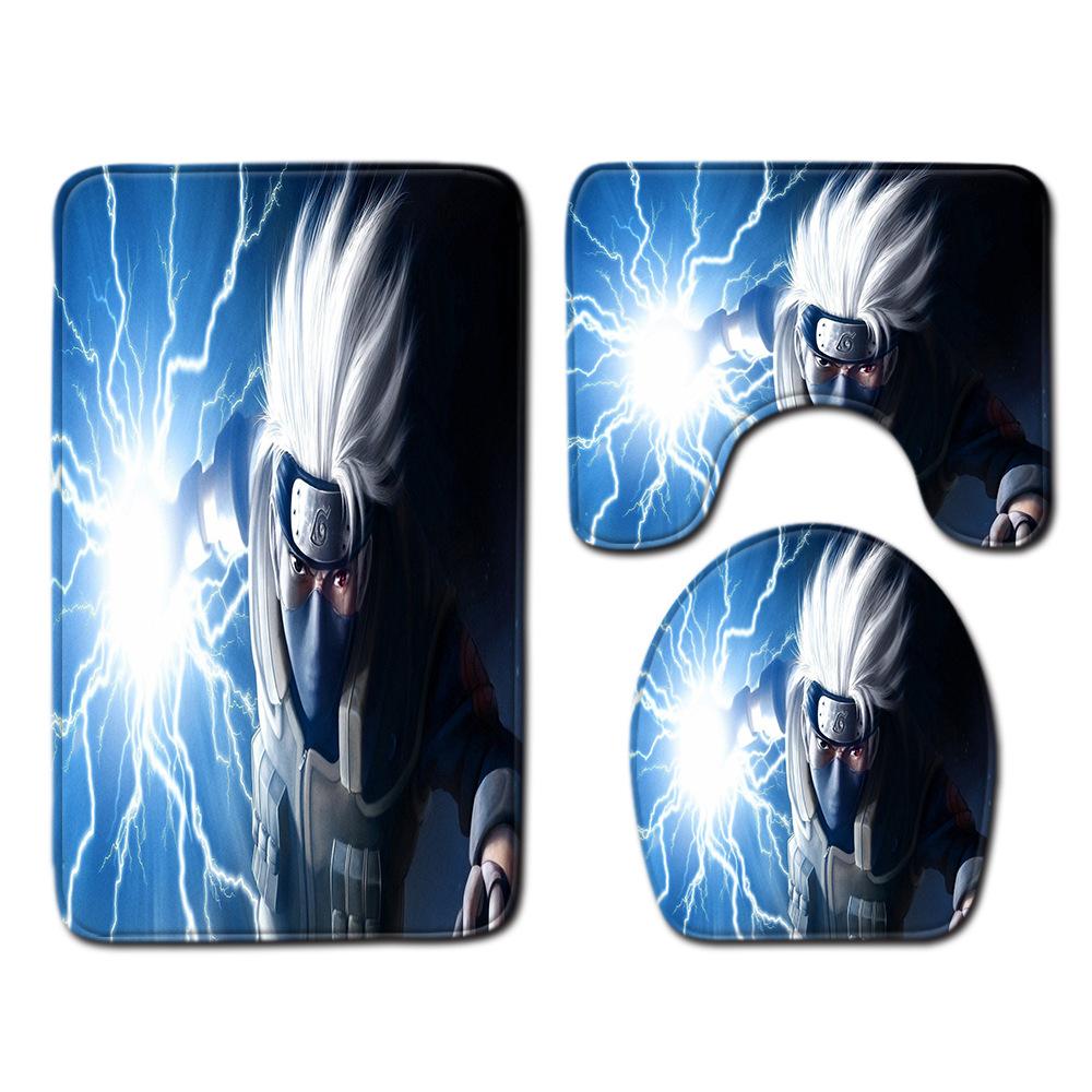Animation Bathroom Floor Mat Three-Piece Bathroom Carpet Toilet Mat Set Door Mat Bathroom Non-Slip Mat