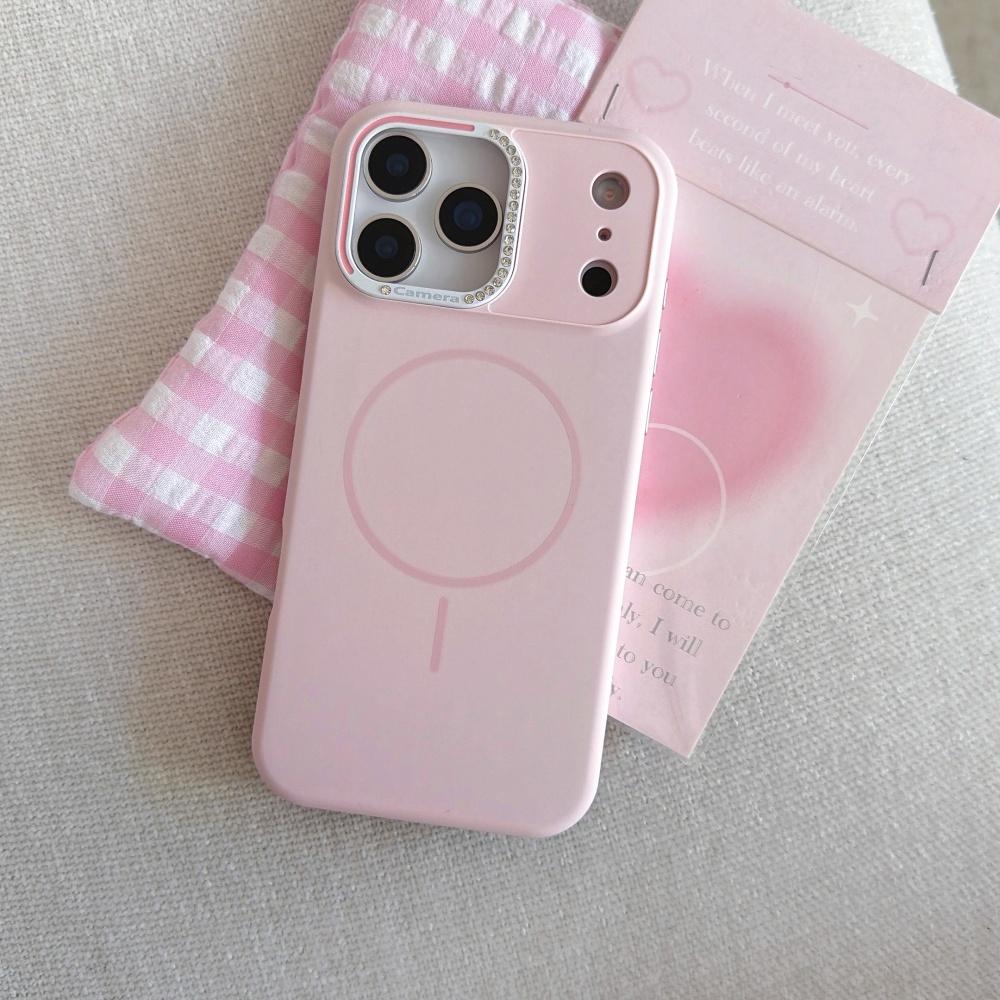

Liquid Silicone For Magsafe Case For iPhone 17 Air 16 15 14 13 Pro Max Magnetic Rhinestone Lens Protection Shockproof Cover iPhone 14