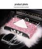 Swan Cartoon Car Tissue Box with Diamond Accents - Creative Cute Design