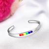 LGBTQ Cuff Bangle Bracelets Stainless Steel Rainbow Lovers Bracelets for Unisex