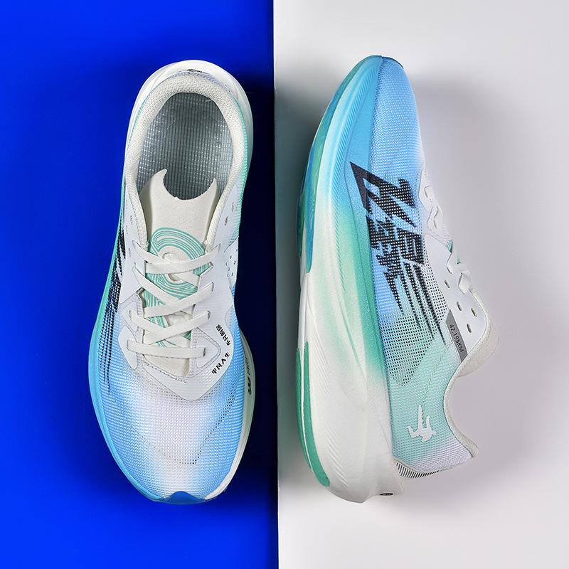 Full Palm Carbon Plate Real Popcorn Sneakers Men's Running Shoes Mesh Men's Shoes Professional Racing Student Running Shoes Shock Absorption