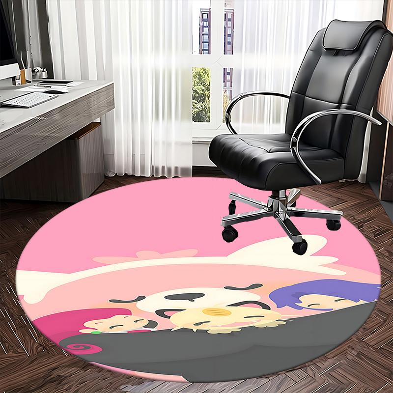 Kpop girls Charming Cartoon Chair Mat - Round Carpet for Home Decor, Office Use, Bedroom & Living Room Gift0504b