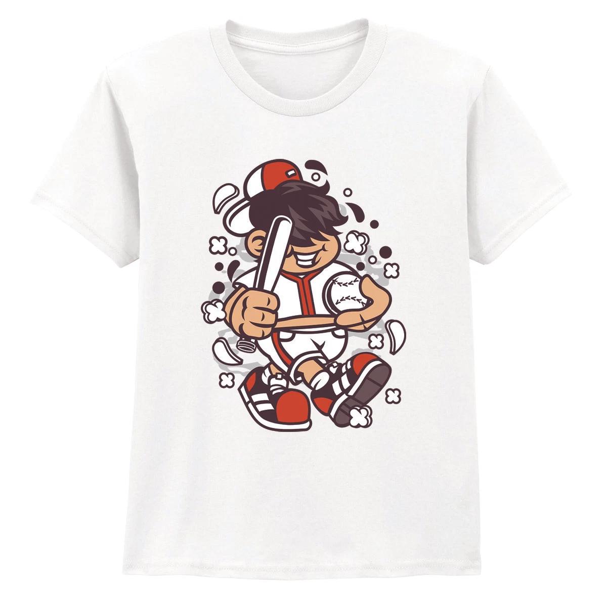 Baseball Player Sports Kids T-Shirt Boys Tee Adventure Fun 140
