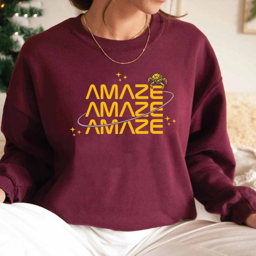 Amaze Amaze Amaze Sweatshirt Project Hail Mary Rocky Sweatshirt Unisex Long Sleeve Crewneck Pullovers Book Lovers Gift Hoodie