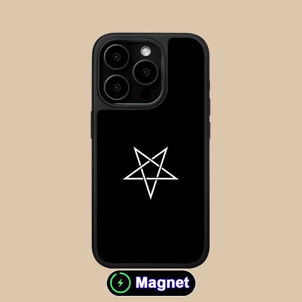 Aesthetic Pentagram Phone Case for iPhone 17 16 15 14 13 12 11 Air Pro Max Plus Matte Surface Magsafe Cover