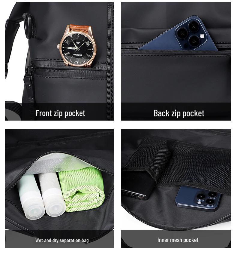 Unisex Large Capacity Fitness Bag with Wet-Dry Separation for Sports and Travel
