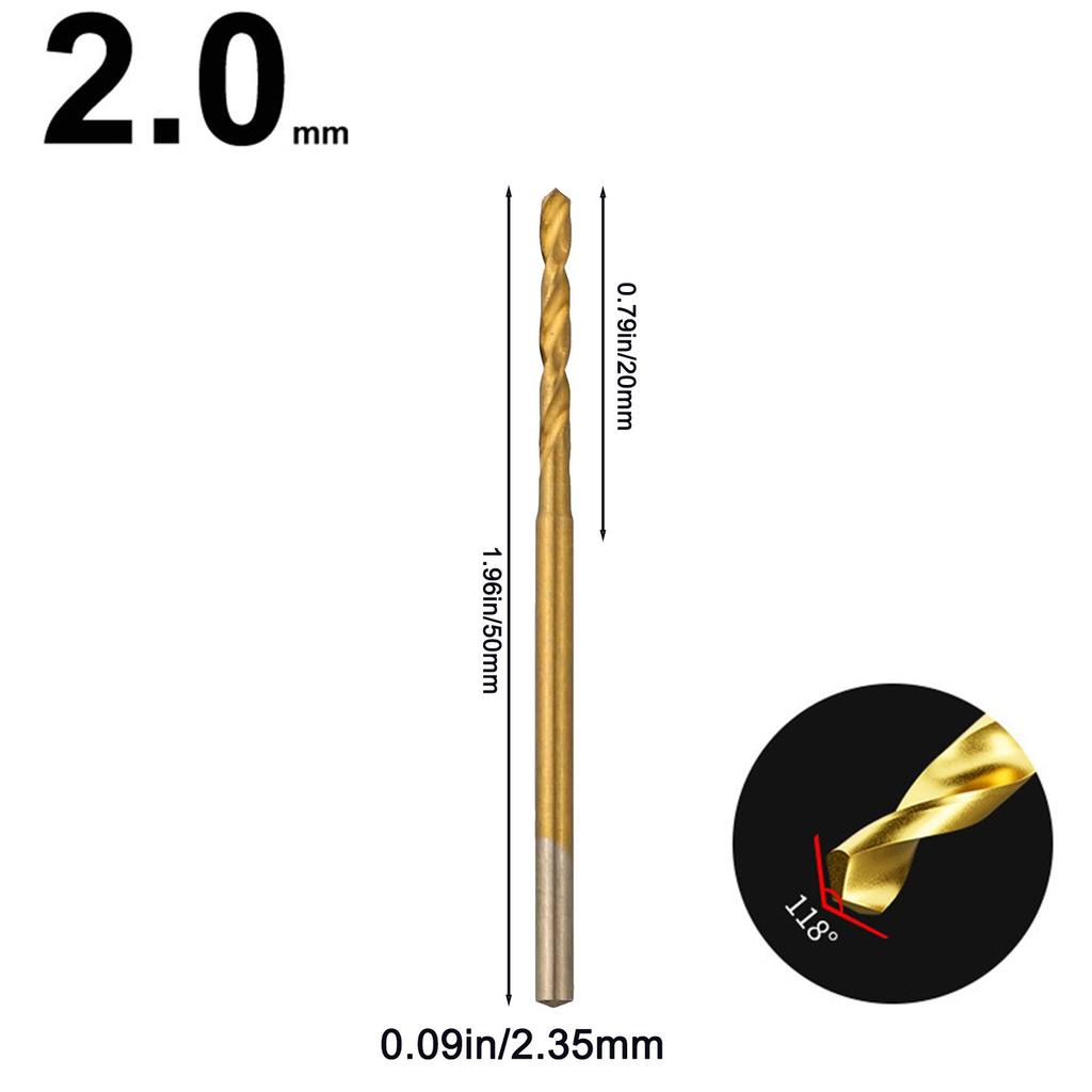 Miniature Drill Bit Set HSS with Shank Diameter of 2 35mm Perfect for DIY