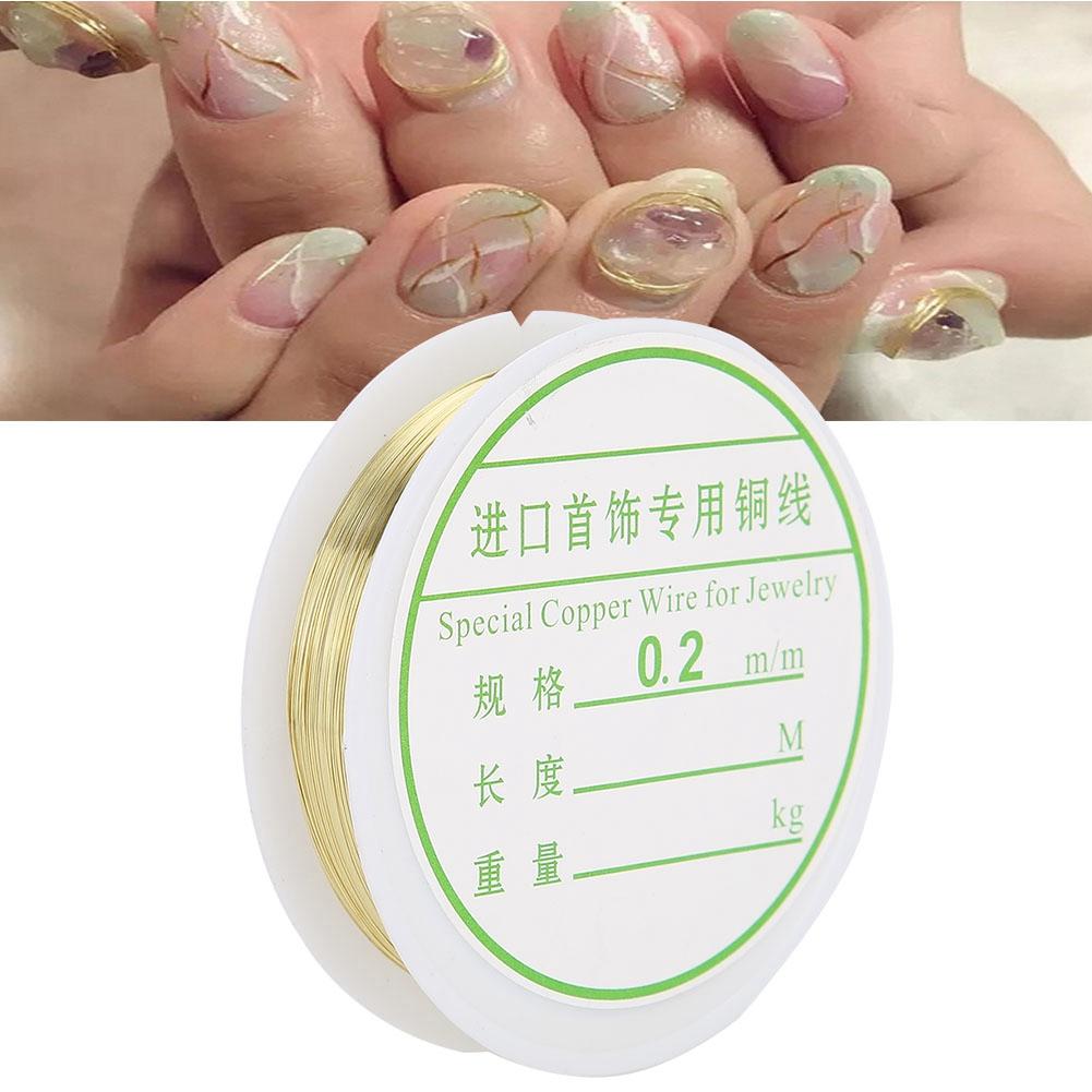 Beads String Jewelry Accessories Nail Art Manicure Metal Copper Wire Thread(Gold)