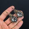 Black Rutile Jewelry, 999 Copper Wire Wrapped Gemstone Earrings, Handmade Earrings, For Memorial Day