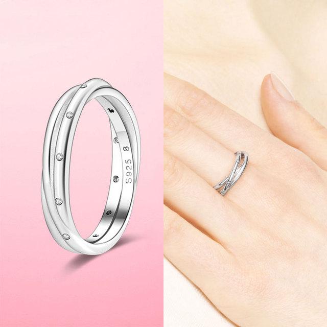 925 Silver Stackable Infinite Heart Daisy Flower Ring for Women Original Silver 925 Rings Brand Jewelry Gift