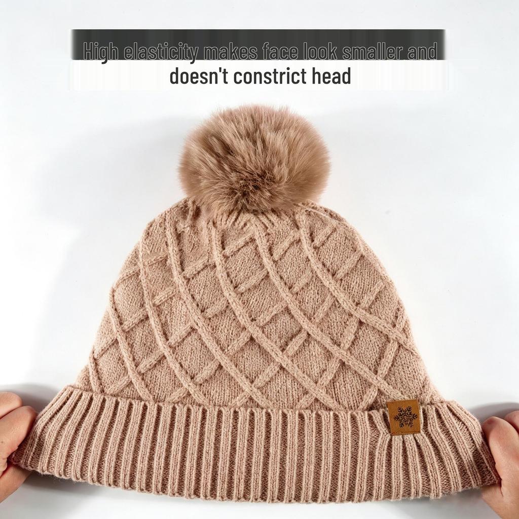 Women's Winter Knit Hat, Scarf & Glove Set with Ear Protection