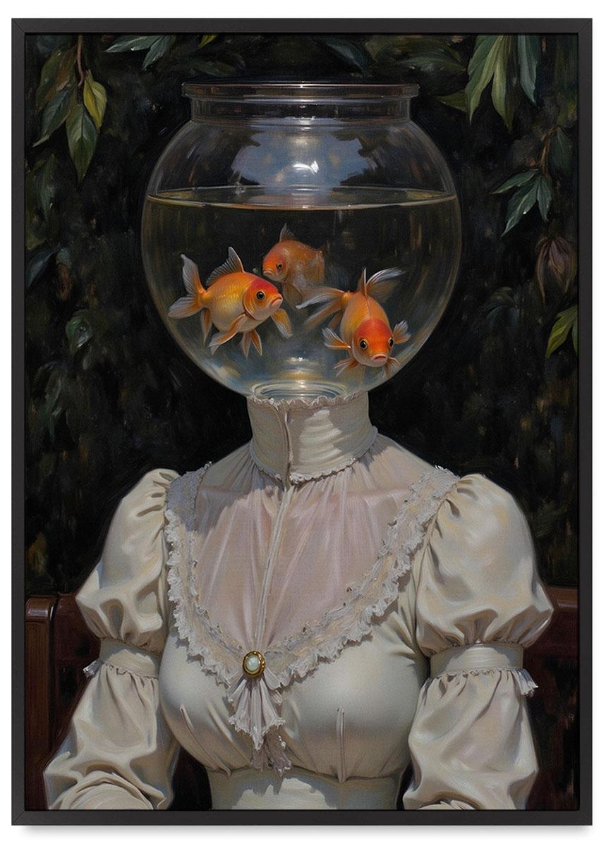 

Plakat w ramie portret akwarium złote ryby 21x30 cm