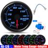 Smoked Face 7 Color Light 52mm Water Temperature Gauge with Temp Joint Pipe Sensor 26-40mm Hose Adapter for Gasoline Car 12V