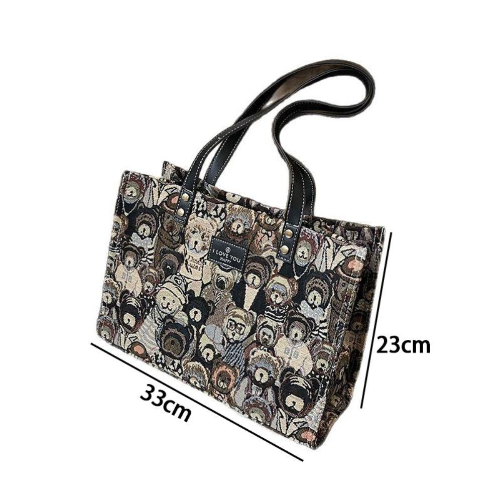 Lässige Umhängetasche Cartoon Bärenmuster Tragetasche Neue Handtasche
