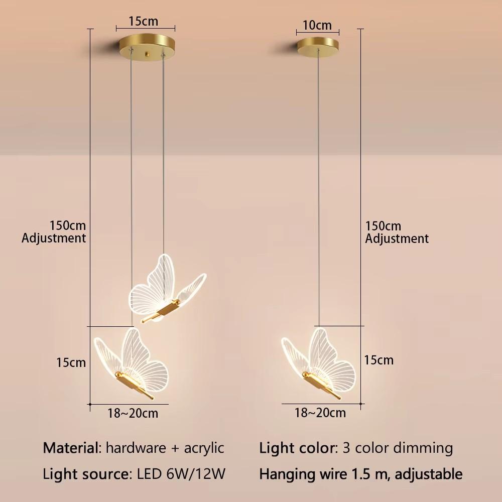 Schmetterling LED Pendelleuchten Nordische Deckenhängeleuchte Nachttisch Hängeleuchte Für Haus Wohnzimmer Dekor Innenbeleuchtung