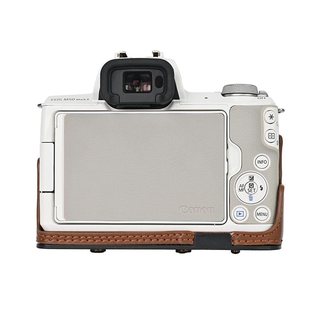 PU Leather Camera Case For Canon EOS M50 M50 Mark II M50II Full Body Bag Cover With Strap