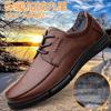Fashion Genuine Leather Winter Warm Plush Men’s Loafers Shoes Casual Business Comfort Soft Sole Elegant Oxford Shoes Flats High Quality