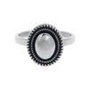Vintage Silver Geometric Oval Ring - High-End Stackable Retro Fashion