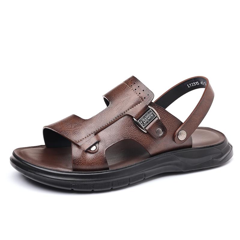 

Летние Новые Мужские Пляжные Туфли Модные Повседневные Туфли Мужские Противоскользящие Сандалии Сандалии для Дома и Улицы Дышащие Туфли на Плоской Подошве 38 коричневый