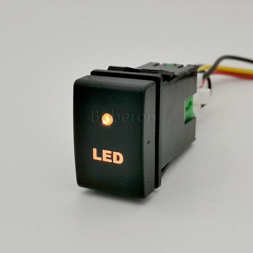 1 Stück Orange Licht Auto Nebelscheinwerfer Parkradar Ein Aus Schalter Knopf mit LED Beleuchtung Für Suzuki Jimny 2007 - 2015