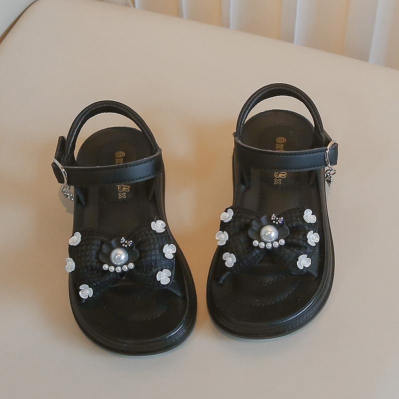 

Children s open-toe sandals2026New Summer Cute Pearl Shell Rhinestone Beach Sandals for Small, Medium, and Large Children 31-37Code one hand7Double