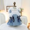 Sea Breeze Holiday Denim Dress Pet Clothes Dog Cat Anti-Hair Loss Summer Blue Dress