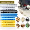 14Pcs U-shank Jig Saw Blade Set T6/T8/T10/T14/T18/T24/T32 Assorted Saw Blades for Thin Metal Wood Plastic Cutting