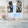 2pcs Elegant Printed Cat Printed Curtains   Shade and Privacy Protection   Suitable for Decorating Various Rooms