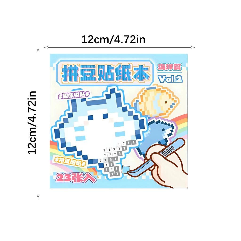 Cartoon Animal Art Sticker Twin Coil Binding Color Coded Puzzle Sticker Book for Journal Notebook Scrapbooking Art Craft