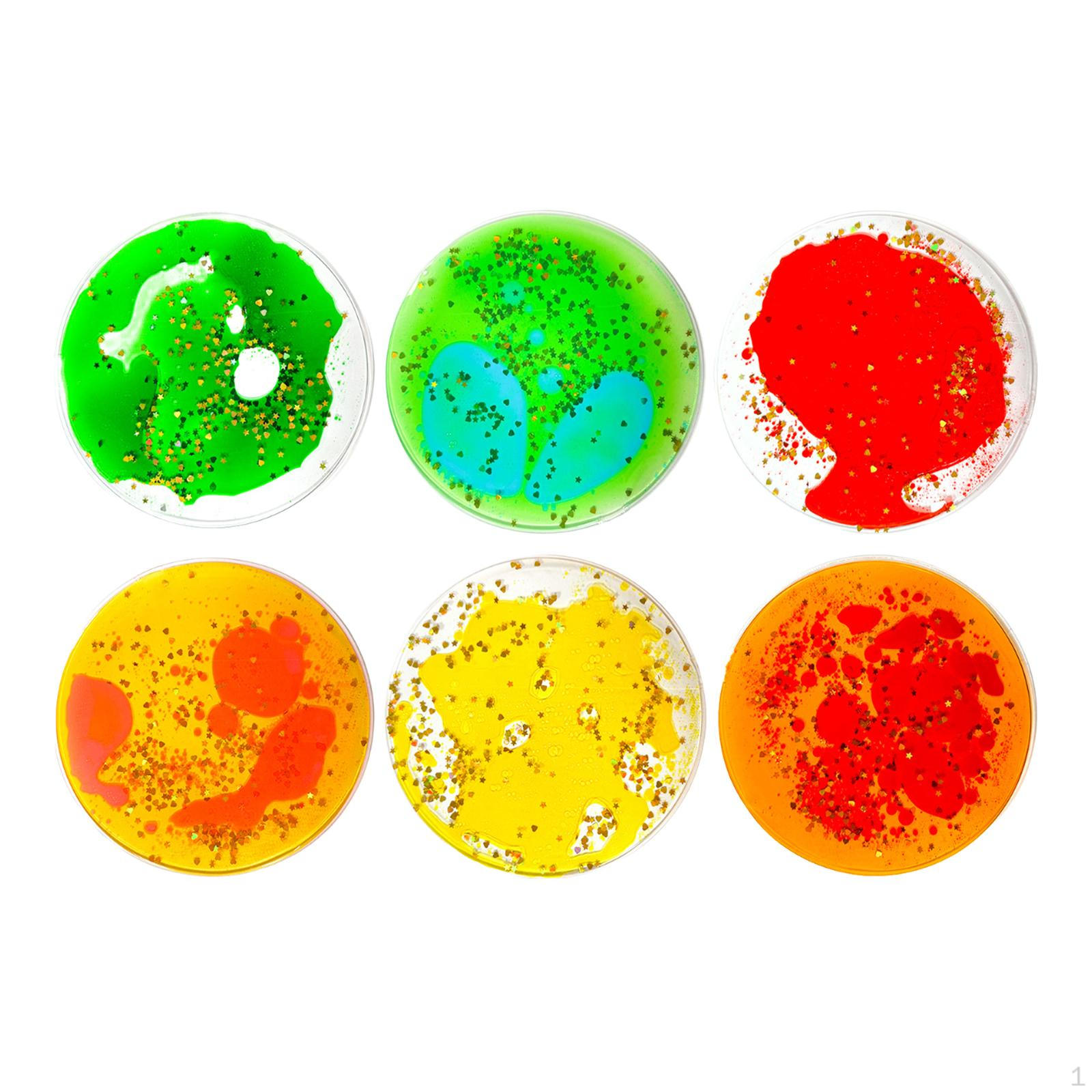 

6 штук сенсорных мягких гелевых жидких игрушек Fidget Motion для детей Circle