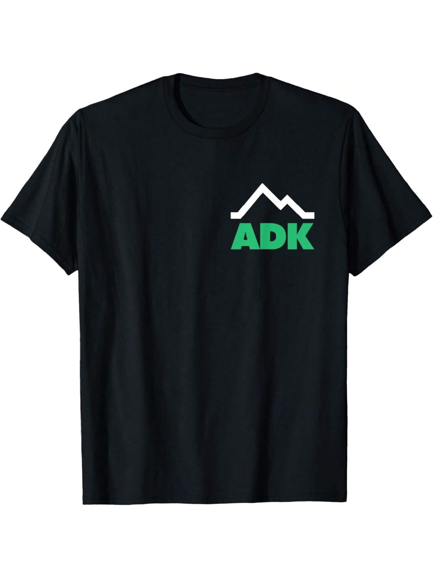 ADK Adirondacks New York Adirondack Mountains T-Shirt For unisex, Unisex, Black, Short Sleeve, Classic Fit, Crew Neck, Hiking, Mountain, Adult, Small S разноцветный