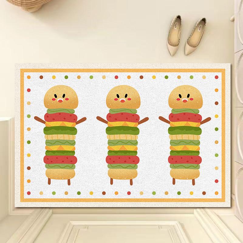 Cartoon Cute Entry Mat Entry Carpet Home Entryway Durable Floor Mat Dirt Dirt Mat Silk Ring Mat