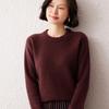Lekasha Women's Thickened Round Neck Saddle Shoulder Cashmere Sweater for Autumn and Winter