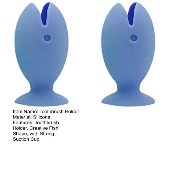 2 Piezas Soporte para Cepillo de Dientes Forma de Pez con Ventosa Fuerte Soporte para Cepillo de Dientes Silicona Suave Drenaje Rápido Organizador de Baño