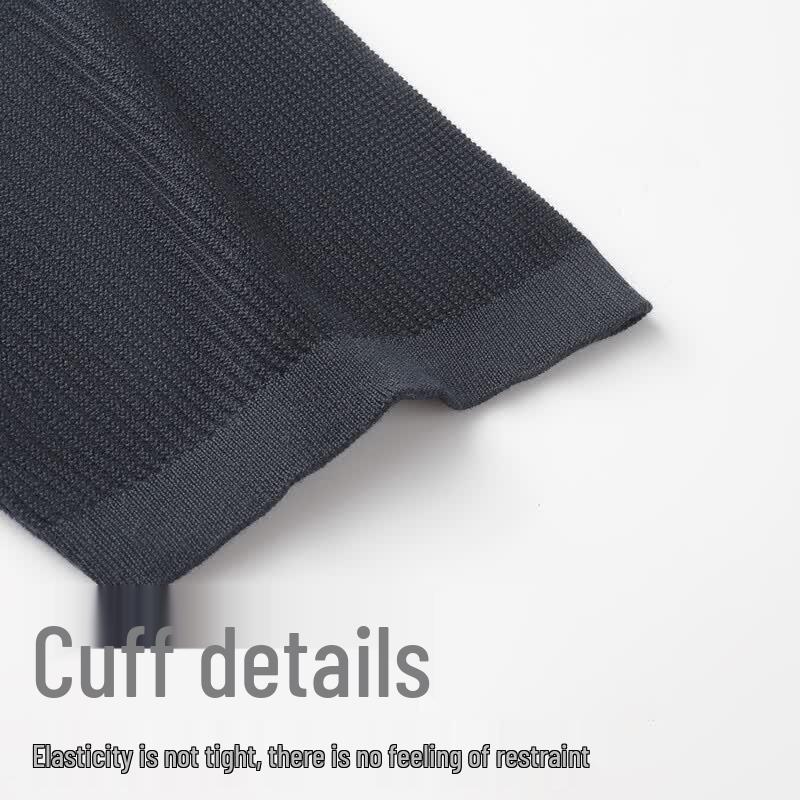 SHANSHAN Men's Lyocell Textured Knit Polo Shirt