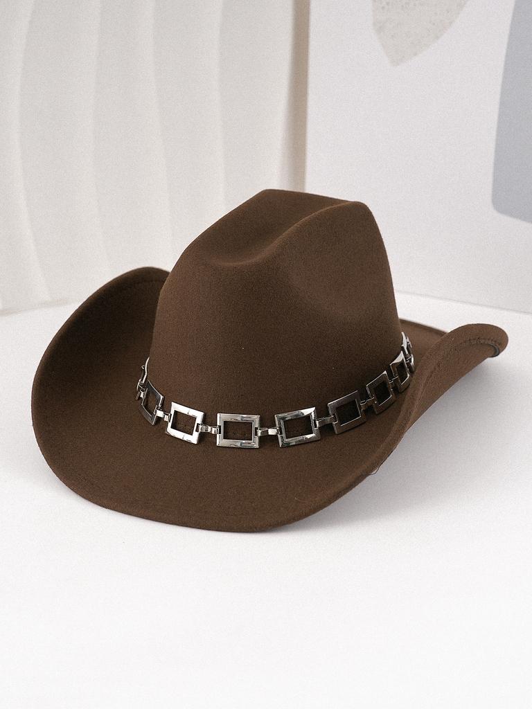 Silver Square Metal Hat Strap Fashion Western Cowboy Hat Top Hat Felt Hat Panama Hat Vintage